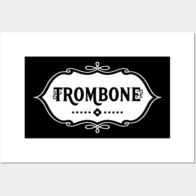 Trombone White Emblem Wall Art by Barthol Graphics